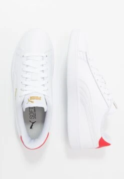 Puma Smash Unisex - Baskets Basses - White/High Risk Red/Team Gold -Femmes Chaussures Boutique 17a10e4d5a8842f284a7468ebcd0b0da