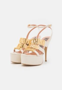 MOSCHINO Sandales À Talons Hauts - Ecru -Femmes Chaussures Boutique 3c366bcb02e044c1b4de4e6cad76d832