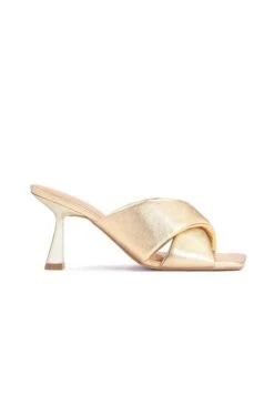 Kazar Eola-Mules On A Heel Shaped Like A Hourglass - Sandales À Talons Hauts - Gold