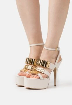 MOSCHINO Sandales À Talons Hauts - Ecru