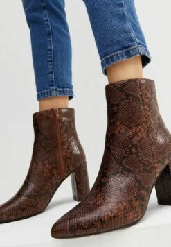 New Look Snake Pointed - Boots À Talons - Brown Pattern