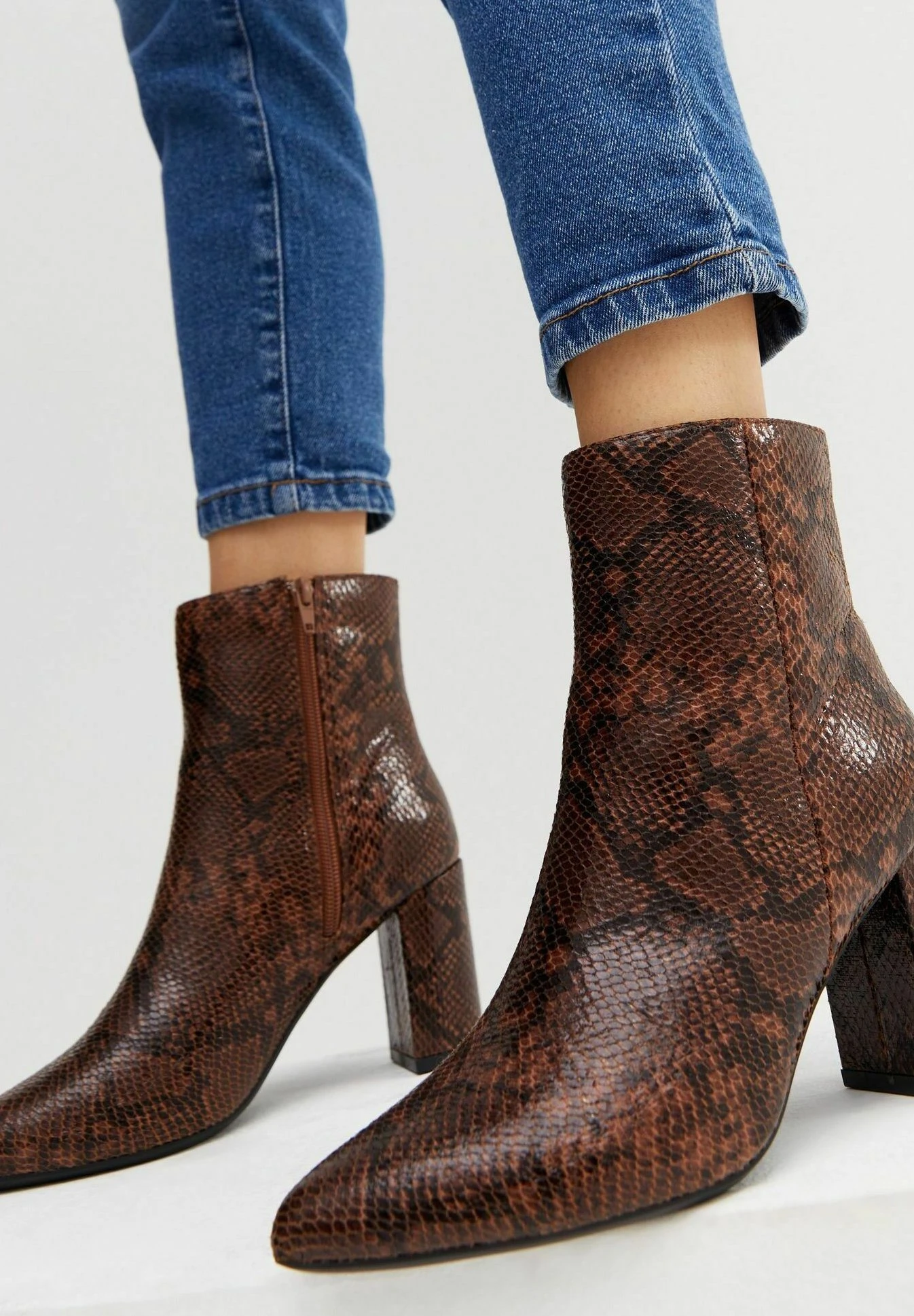 New Look Snake Pointed - Boots À Talons - Brown Pattern 3 New Look Snake Pointed - Boots À Talons - Brown Pattern